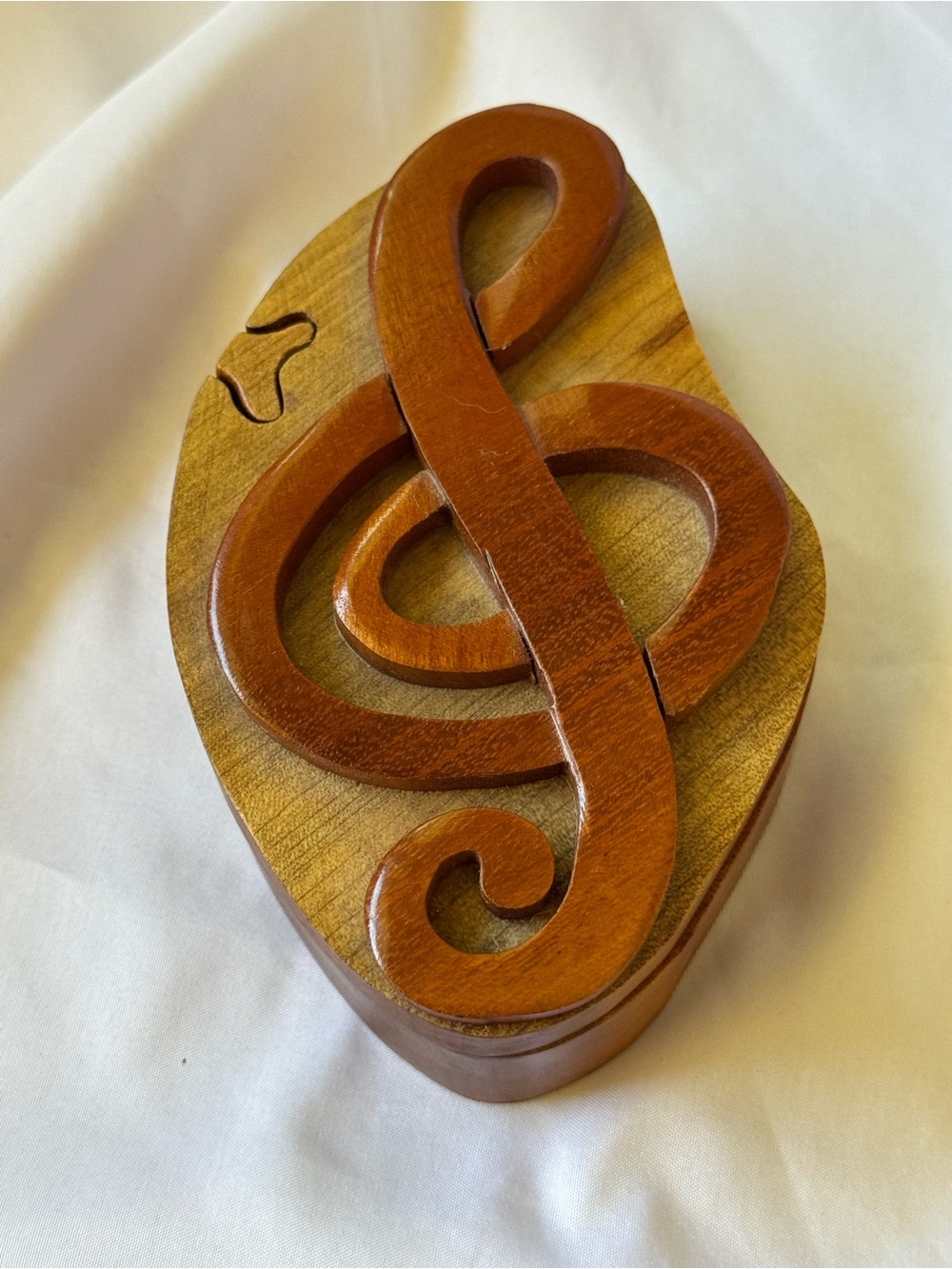 Treble Clef Wood Puzzle Box